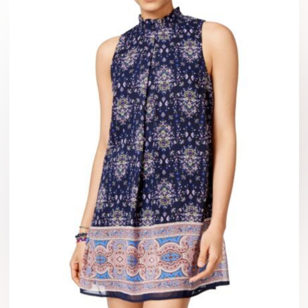 Speechless Navy Sleeveless Floral Dress - Picture 5 of 5